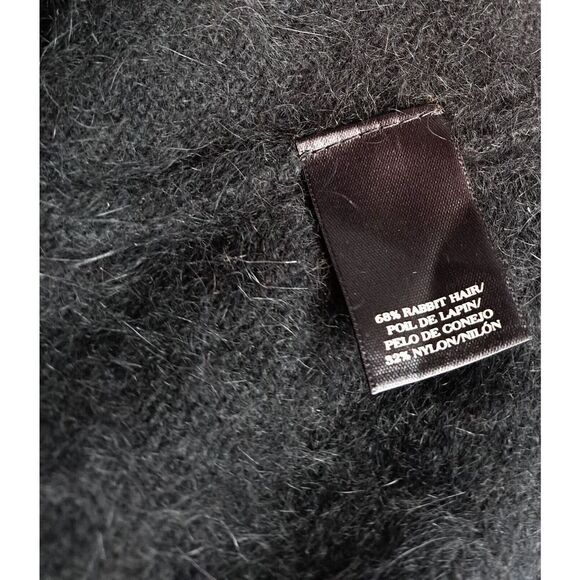 Ann Taylor Womens Large BLACK BOLERO Sweater SRUG RABBIT HAIR BLACK SOFT - Picture 8 of 9